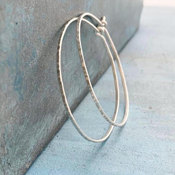 Hammered Sterling Silver Hoop Earrings: Every...