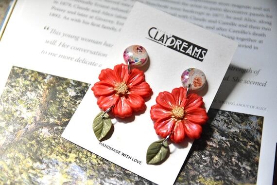Polymer Clay Flower Earrings: Lightweight Flo...