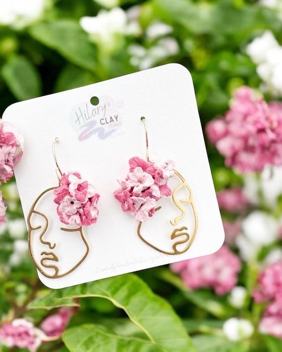 Lilac Flower Earrings | Handmade Polymer Clay...