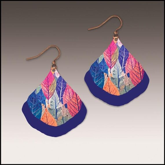 Arctic Berry Ginkgo Multilayer Handmade Earri...