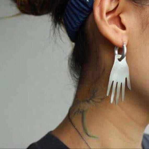 Picasso Hand Sterling Silver Earrings -Frida'...