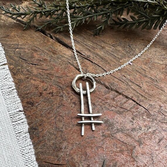 Sterling Silver Ladder to the Moon Necklace: ...