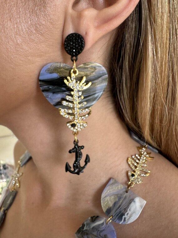 Ocean-Inspired Statement Jewelry - Handmade A...