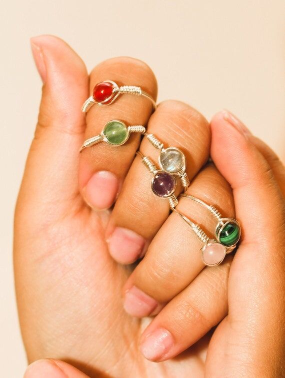 Gemstone Ring, Crystal Ring, Wire Ring, Wire ...