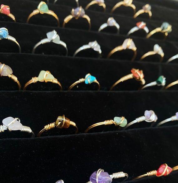 Mystery Pack of THREE Rings , Wire Wrapped Ri...