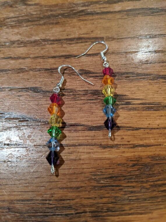 Rainbow crystal earrings...