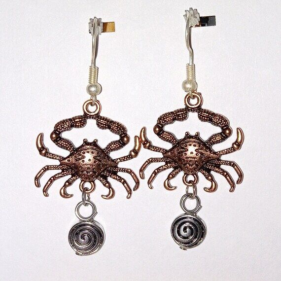Crab Dangle Earings|Crab Jewelry|Sea Life Ear...