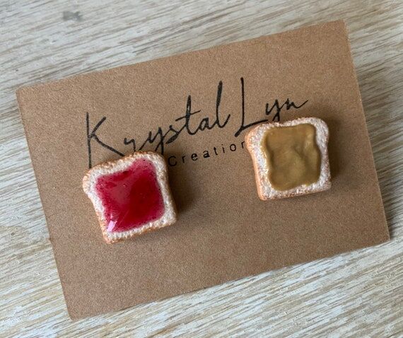 Peanut Butter and Jelly Stud Earrings: Handma...