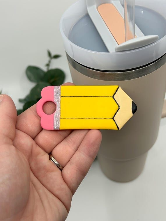 Tumbler Topper, Cup Topper, Polymer Clay Tumb...