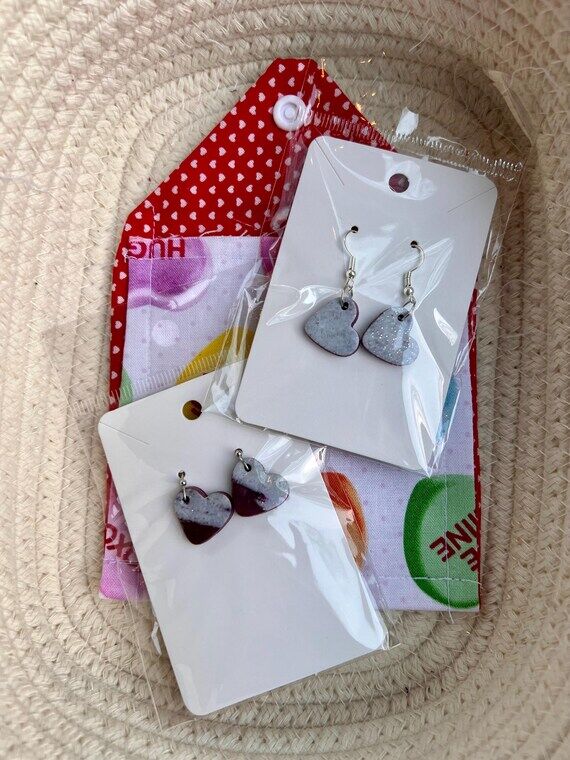Heart Clay Earrings, Small Clay Earrings, Sma...