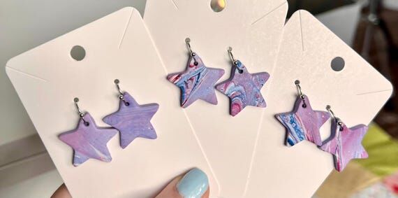 Red, White, and Blue Polymer Clay Earrings, S...