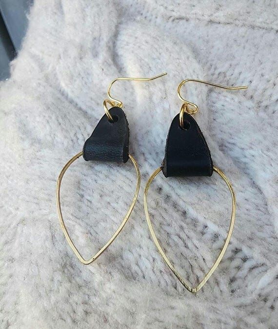 Leather Earrings teardrop Earrings- original ...
