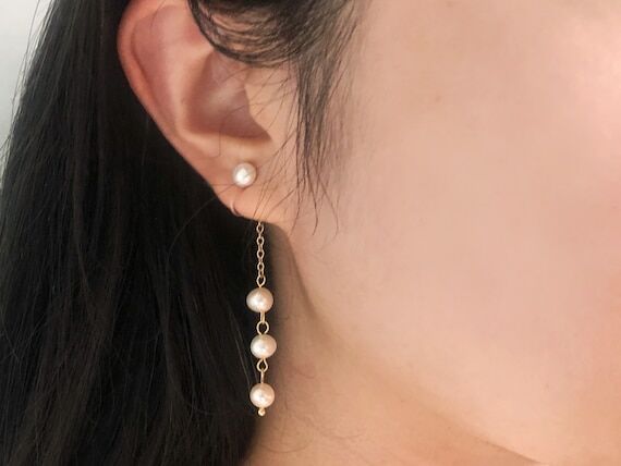 Freshwater Pearl Clip-On Earrings | Dangle Dr...