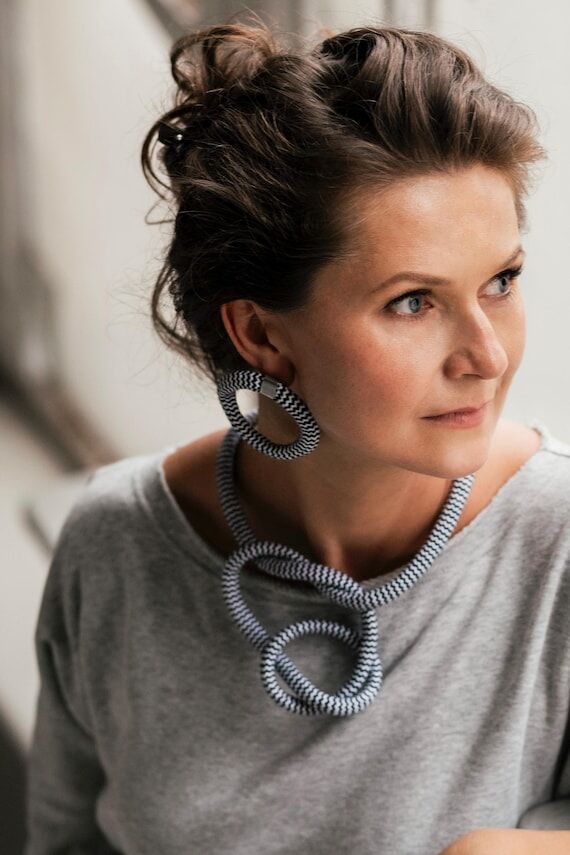 Versatile Textile Cord Necklace, textile neck...