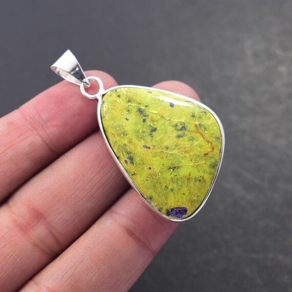 Purpurite Pendant, Sterling Silver Pendant, B...