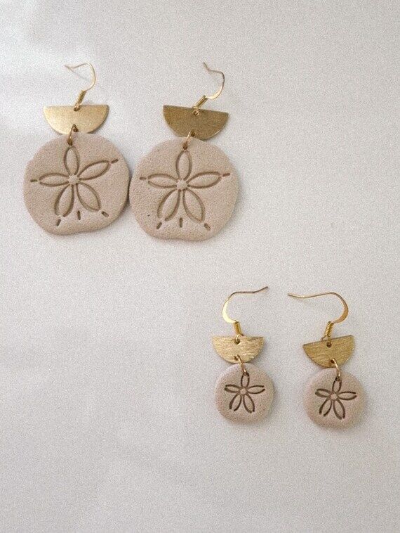 Sand Dollar Earrings | Sand Dollar Dangle Ear...