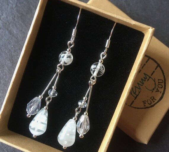 Handmade Millefiori Bridal Earrings: Boho Wed...