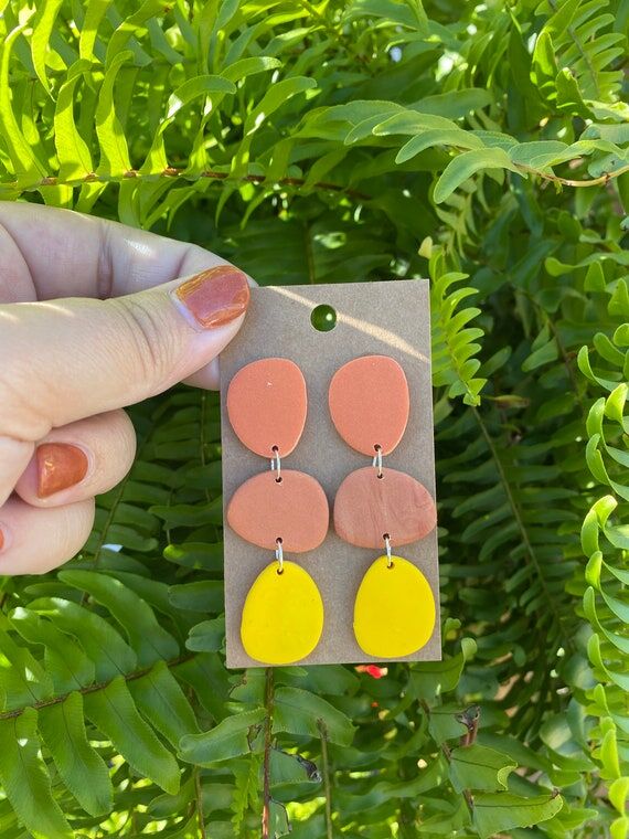 fall irregular shape dangles, polymer clay ea...