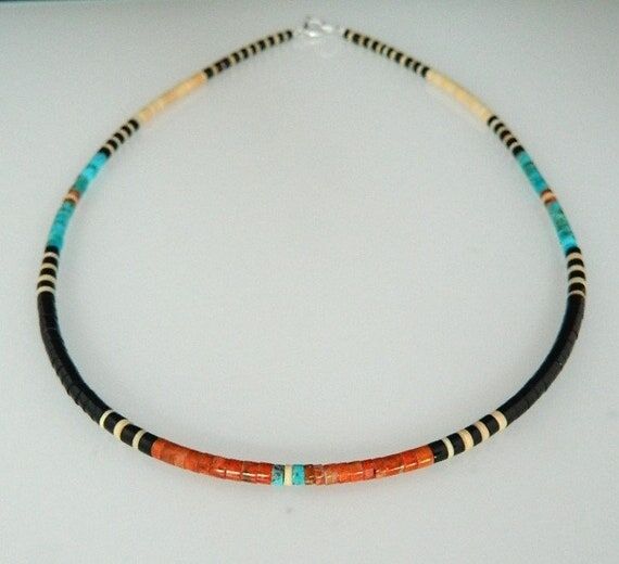 Native American Santo Domingo Jet Turquoise C...