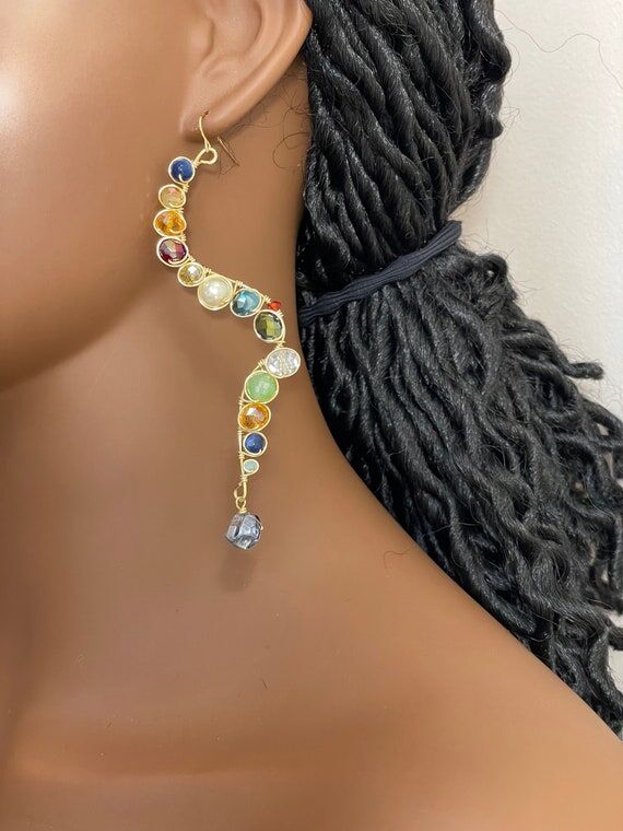 Blue Quartz, Crystals and Pearl Wire Wrap Han...