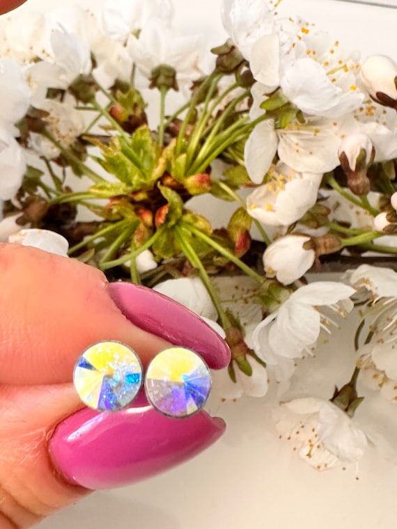 Stud Earrings Crystals AB from Swarovski® 6...