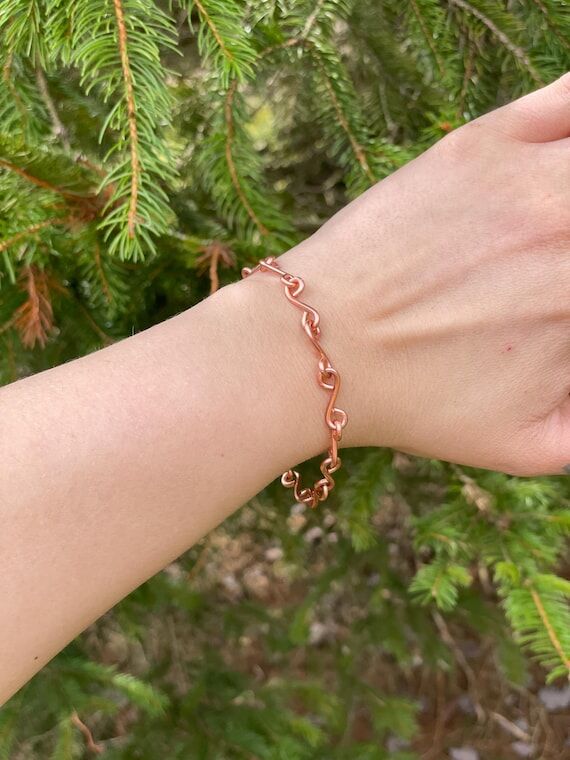 Pure Bare Copper Wire Bracelet | Fully Adjust...