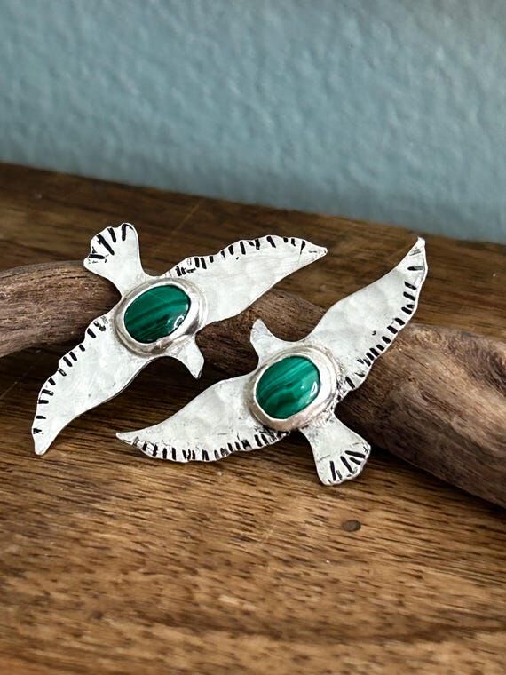 Malachite Bird Earrings...