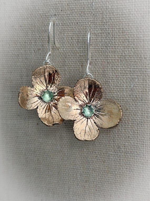 Hydrangea Bloom Kyanite Earrings | Hydrange...