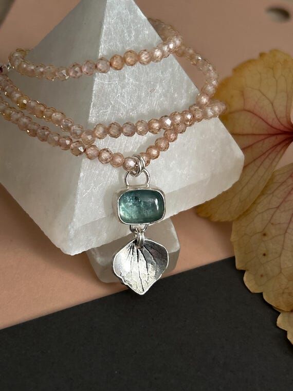 Kyanite & Sterling Silver Necklace with Champ...