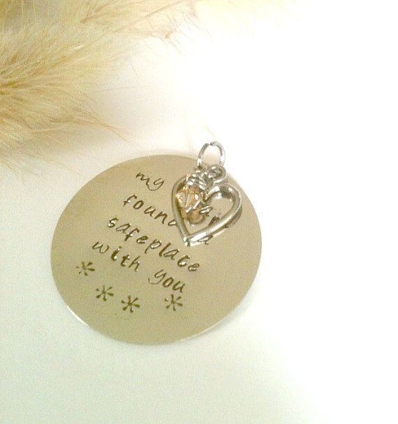 Hand Stamped Pendant "My Heart Found A S...