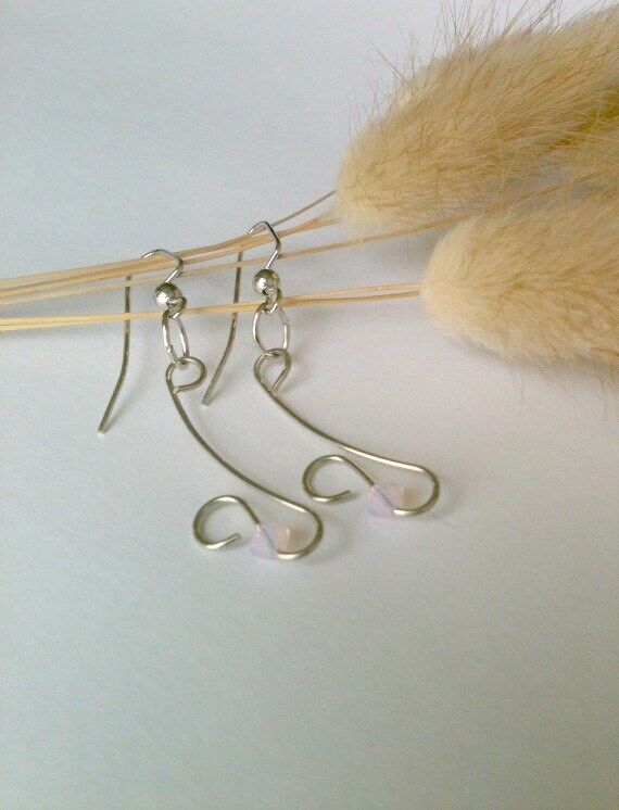 Silver Wire Wrapped Handmade Dangle Earrings ...