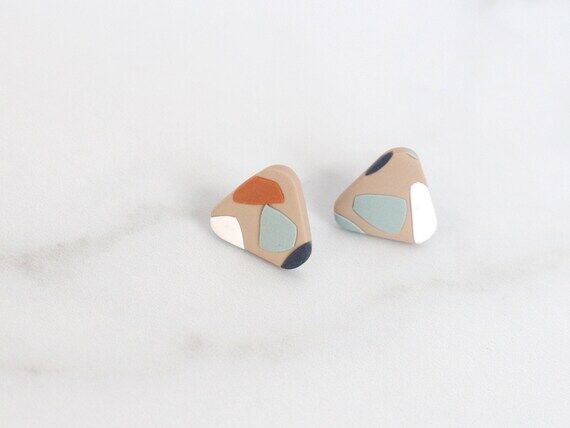 Adoption Triad Studs – Handmade Polymer Cla...