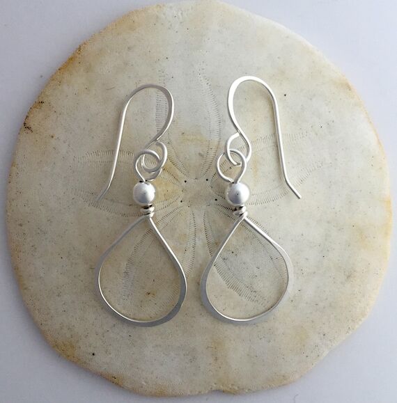 STERLING SILVER TEAR Drop Earrings with Silve...