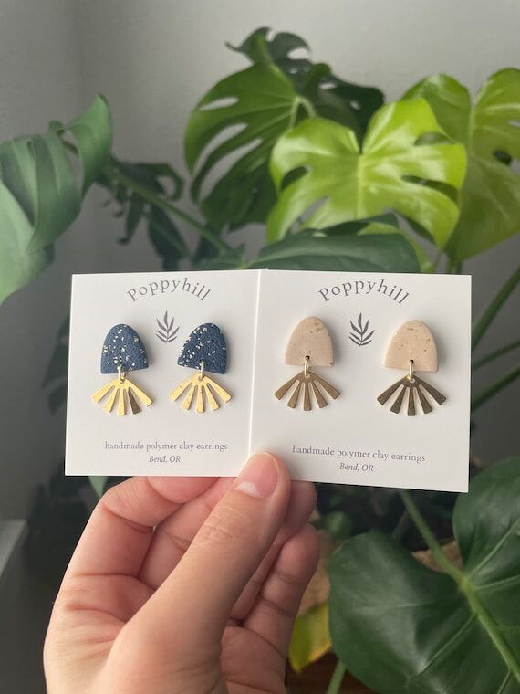 The Ani | stud dangle earrings | Handmade pol...