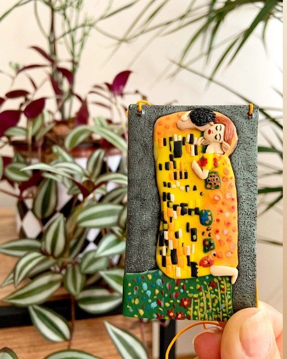 The Kiss Polymer Clay Necklace - Handmade Wea...