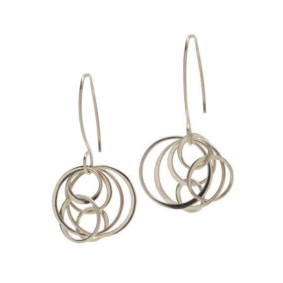 Modern Circle Earrings – Handmade Sterling ...