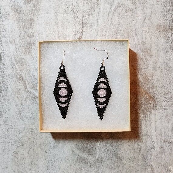 Whispering Pink Moon Phase Earrings | Anishin...