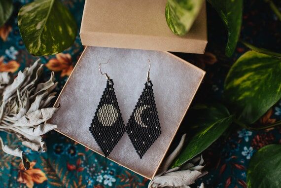 Moon Phase Earrings | Anishinaabe Native Made...