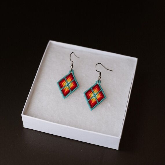 (No Social Media) Shield Drop Earrings | Authentic Native Mad...
