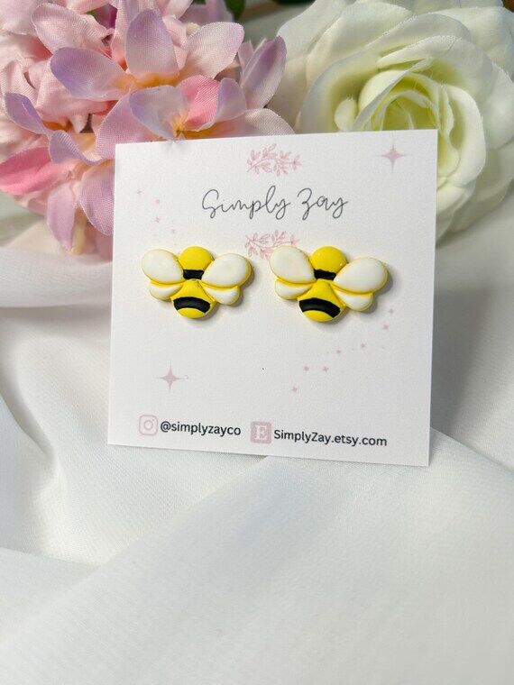 Bee Earrings| Spring Clay Earrings| Bee Clay ...