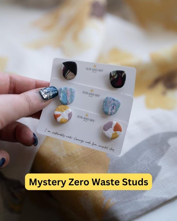 Zero Waste Mystery Studs | Polymer Clay Susta...