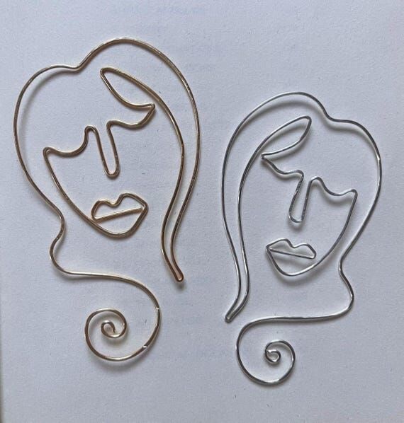 Abstract Face Wire Bookmark | Silver, Gold, C...