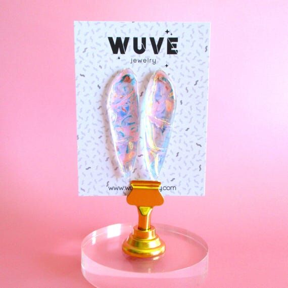 Dagger Studs || Holographic Earrings || Iride...
