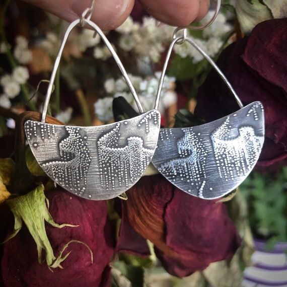 Sterling silver Northern light earrings. Auro...