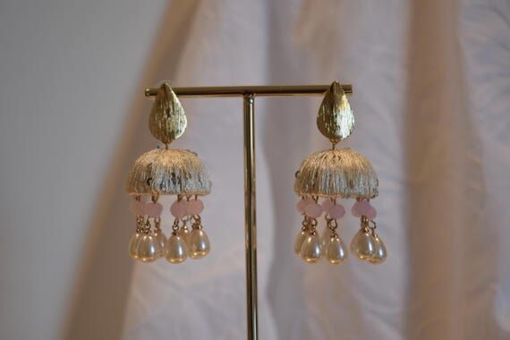 Handmade Pearl Dangle Earrings - Gold Plated ...