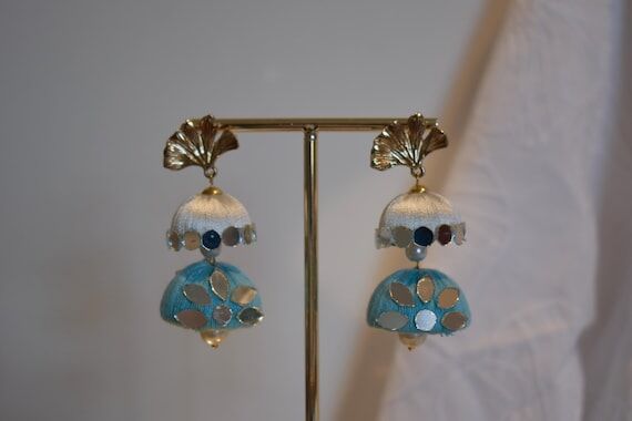 Handmade Ginkgo Leaf Dangle Earrings - Teardr...