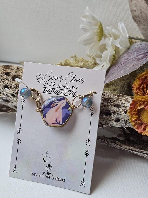 Charm Bracelet *Jackalope* Polymer clay...