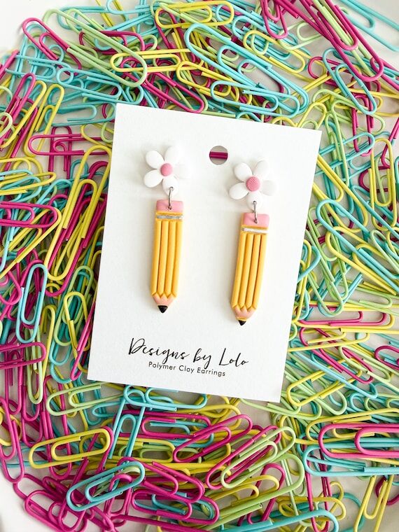 Pencil Earrings, Teacher Earrings, Back to Sc...