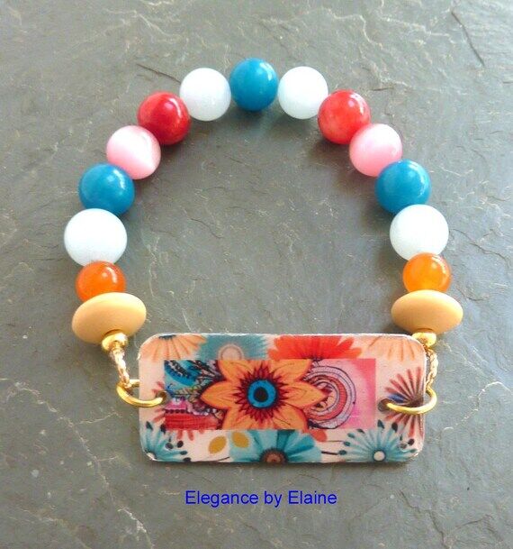Colorful Bracelet Stretch Handmade Gemstones ...