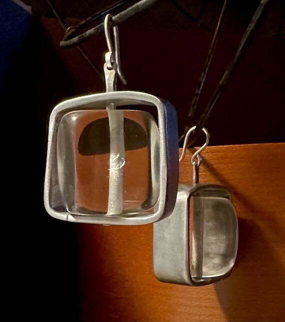 Hand Forged. Dangle Earrings. Chunky Thick S...